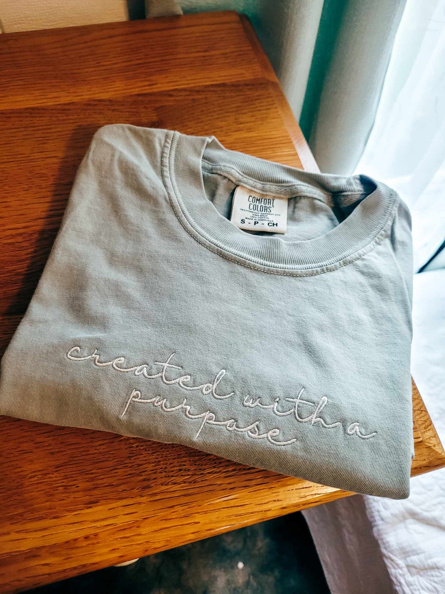 Embroidered Created With A Purpose Tee